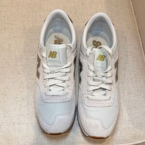 New Balance Women's Cream and Gold Sneakers